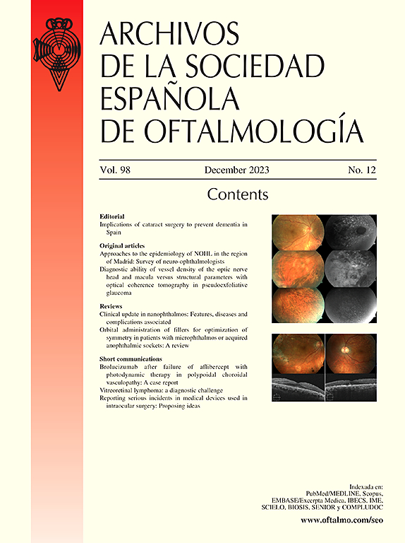 Go to journal home page - Archivos de la Sociedad Española de Oftalmología (English Edition)